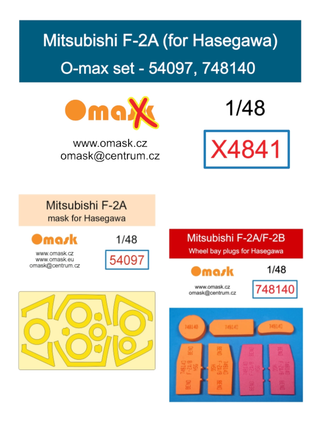 Omask X4841 Mitsubishi F-2A O-Max Set (for Hasegawa) 1/48
