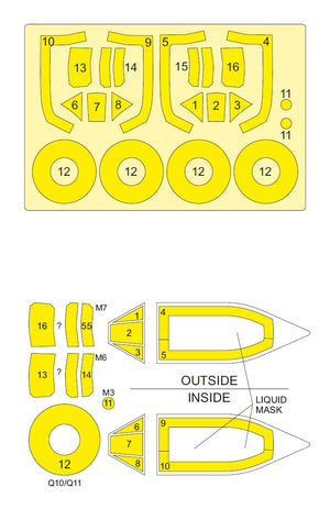 Omask 54093 1/48 Hawker Typhoon Mk. I Tear Drop Canopy Mask (for Hasegawa / Hobby 2000) 1/48 – Bild 2