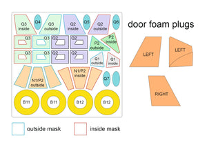 Omask 54102 1/48 PZL M18 Dromader Double Sided Mask and Door Foam Plugs (for IBG) 1/48 – Bild 2